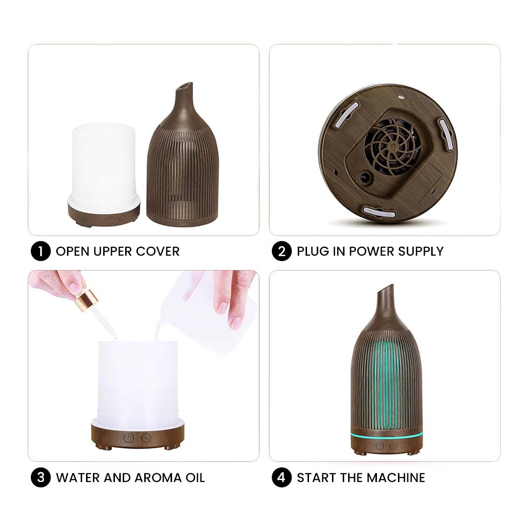 Ultrasonic Aroma Oil Diffuser Dark Brown