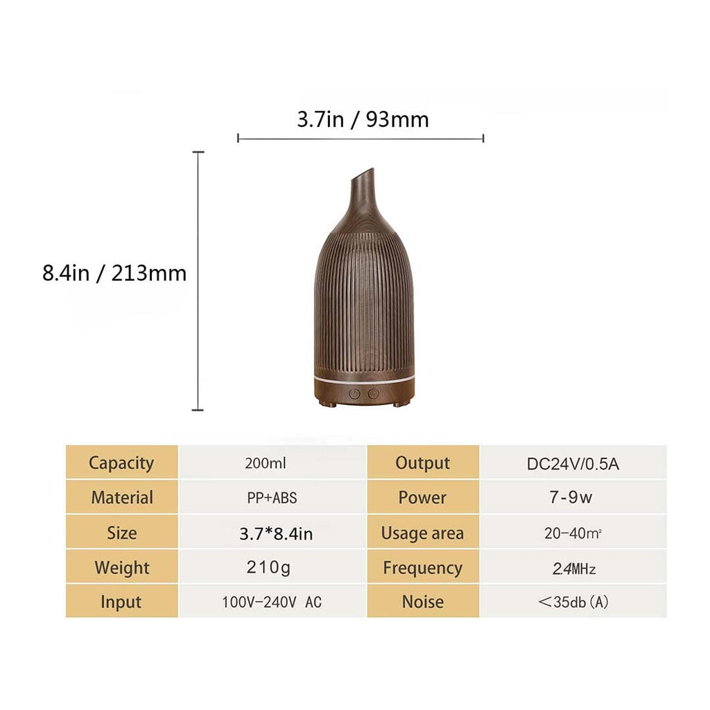 Ultrasonic Aroma Oil Diffuser Dark Brown